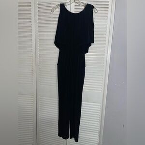 Wall St Black Sleeveless Jumpsuit size small women’s